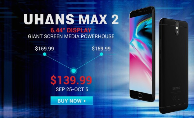 Товар дня: UHANS MAX 2 с дисплеем на 6,44 дюйма за $139.99 + 6 купонов с хорошей скидкой