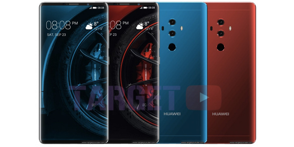 Huawei Mate 10 Pro показали спереди и сзади на утекших в сеть рендерах