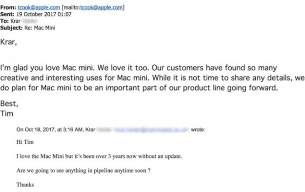 Тим Кук подтвердил планы на будущее по Mac mini