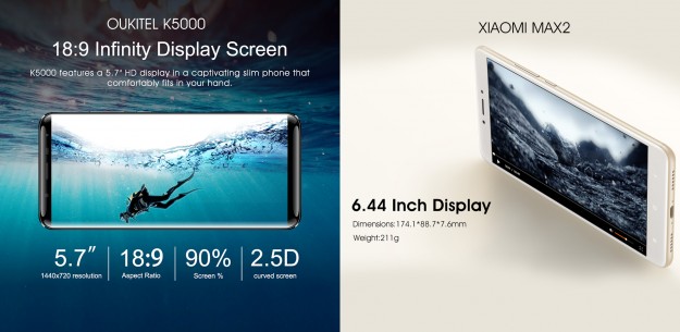 Распродажа 11.11 уже совсем скоро! Вы выберете XIAOMI MAX 2 или OUKITEL K5000?