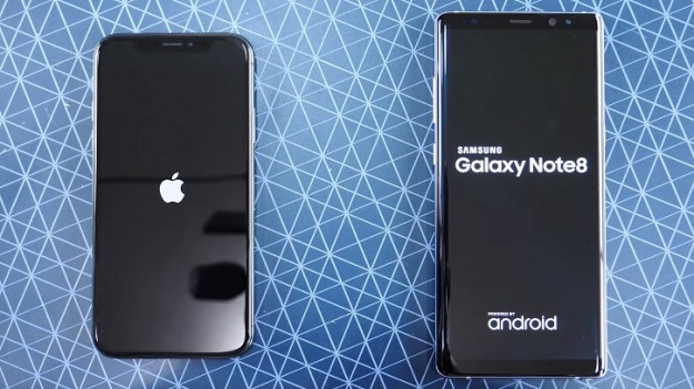 Сравнение скорости работы iPhone X и Samsung Galaxy Note 8 (видео)