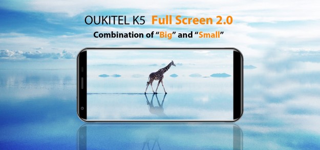 Новый OUKITEL K5 получит 5,7-дюймовый полноэкранный дисплей 18: 9 и большую батарею