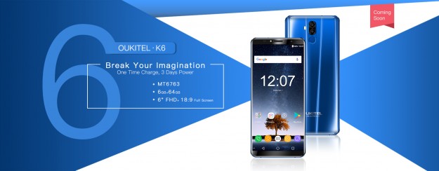 OUKITEL K6 – новинка на процессоре Helio P23 и 6 ГБ оперативной памяти