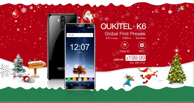 OUKITEL K6 с 6 ГБ ОЗУ и батареей на 6300 мАч запустили в продажу на Banggood