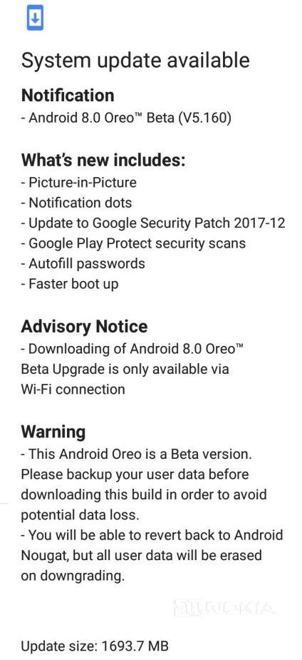 Nokia 5 получает новую сборку Android Oreo Beta